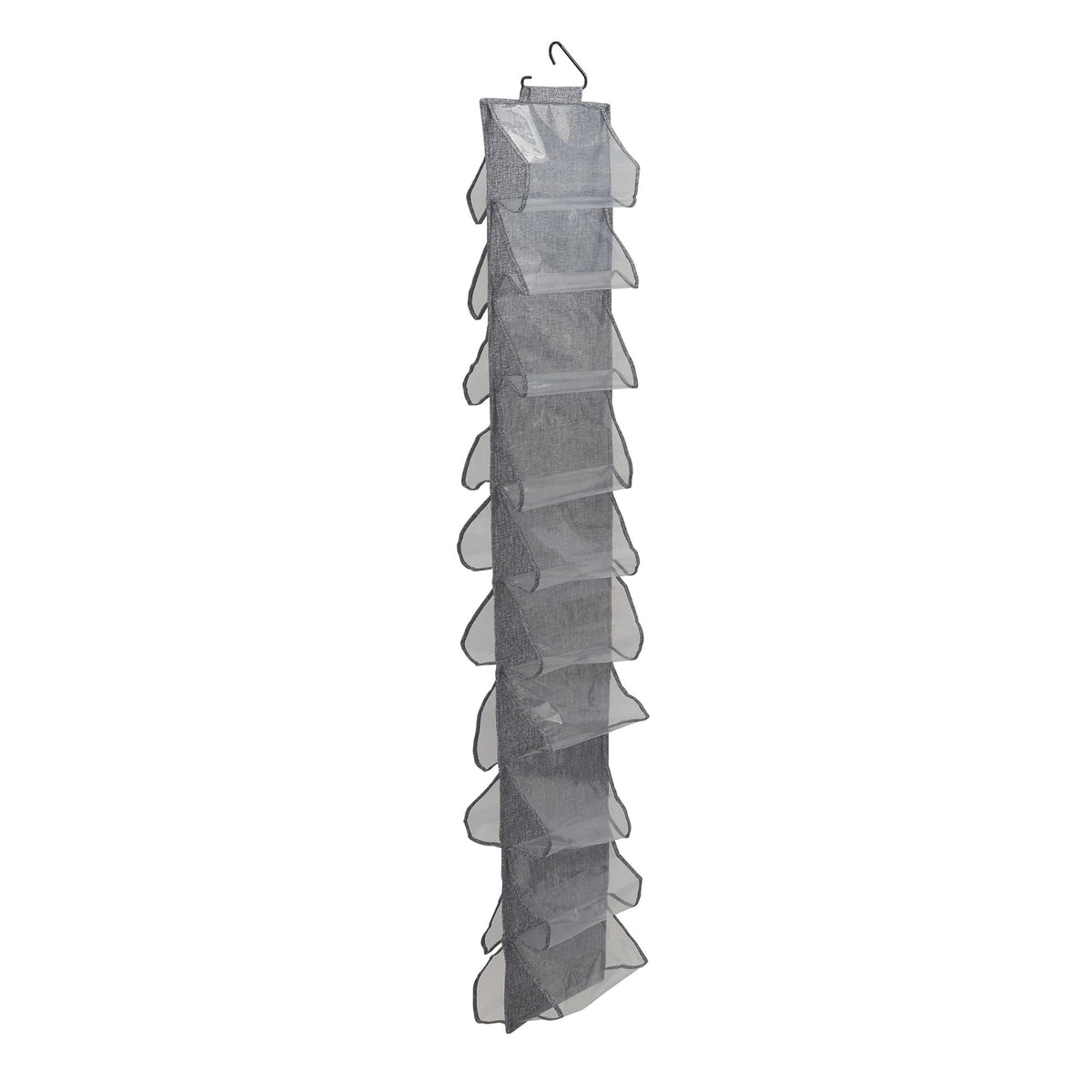 Household Essentials - Lima de Zapatos de clóset de 20 Bolsillos, plástico de Lino de poliéster Duradero, Capacidad para 10 Pares de Zapatos, Almacenamiento Individual, Sistema de Gancho único