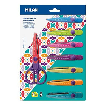 Blister tijeras zigzag Milan con 8 hojas intercambiables