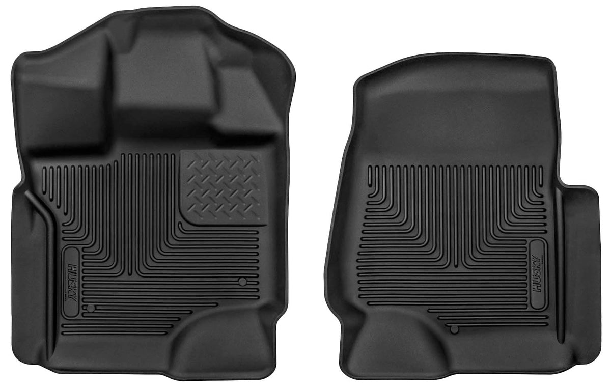 Husky Liners X-Act Contour Alfombrillas | Se Adapta a Ford F-250/F-350 Crew/SuperCab 2017-2024 | Fila Delantera, 2 Unidades, Color Negro - 53361