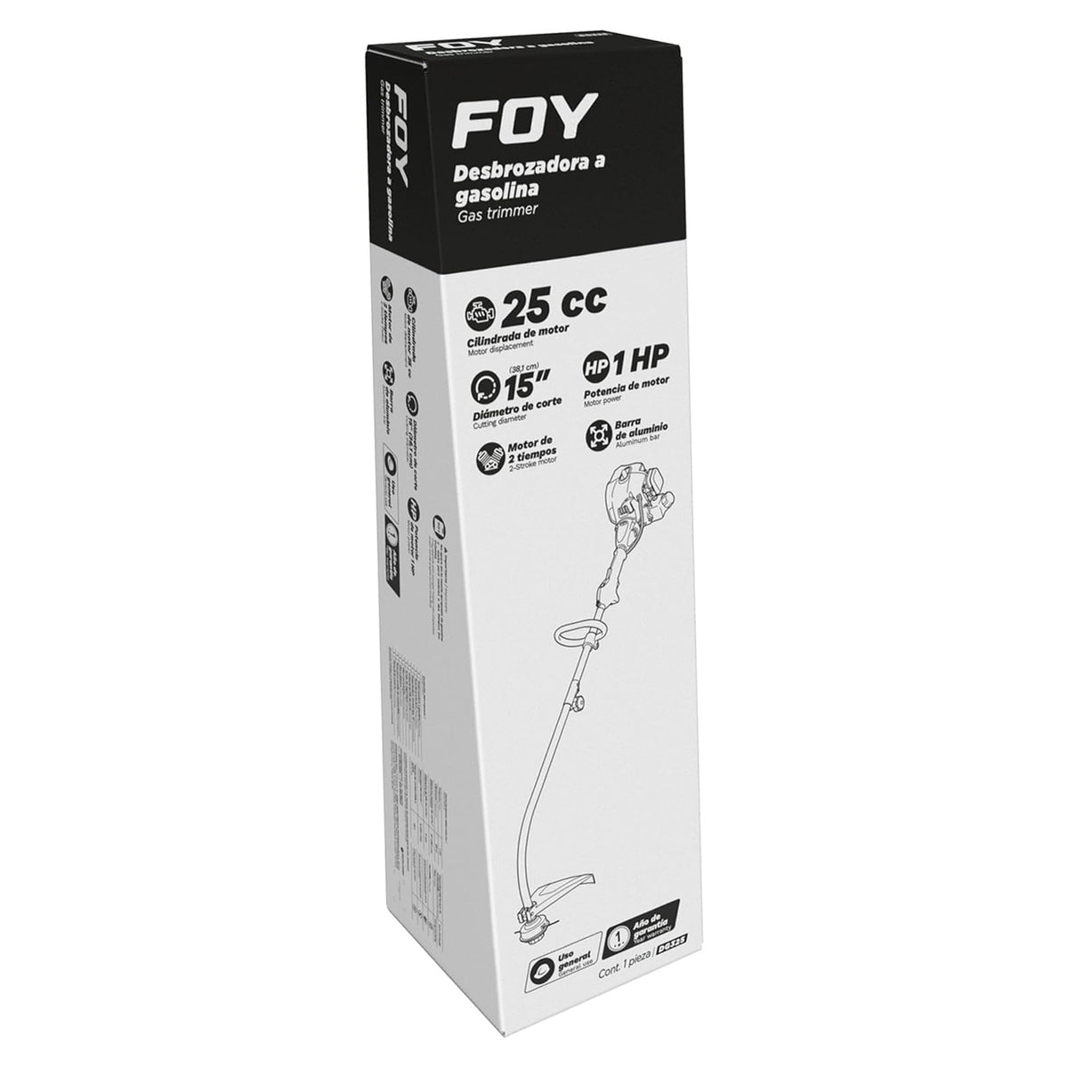 Foy DG325 Desbrozadora a Gasolina Curva 16.3" 25 CC