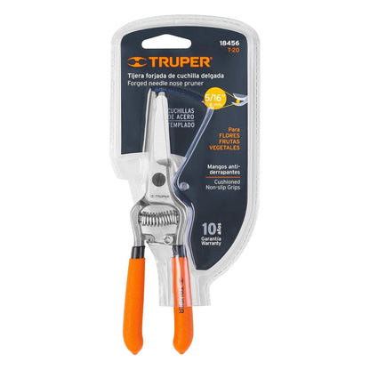 Truper T-20, Tijera para poda 6", cuchilla delgada, Paquete con 1 pieza