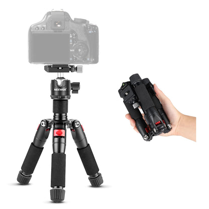 NEEWER Portátil Viaje Mini Tabletop Trípode | Escritorio Escritorio Trípode con 360° Rótula, 1/4" Placa de Liberación Rápida para DSLR Cámara Video Camcorder