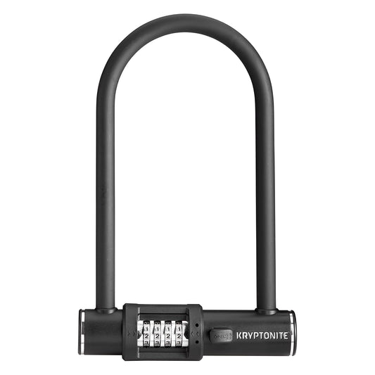 Kryptonite Combo Bike U-Lock Standard, cerradura de seguridad antirrobo, grillete de acero de 12 mm, combinación de 4 dígitos reiniciable para scooter, de montaña de carretera
