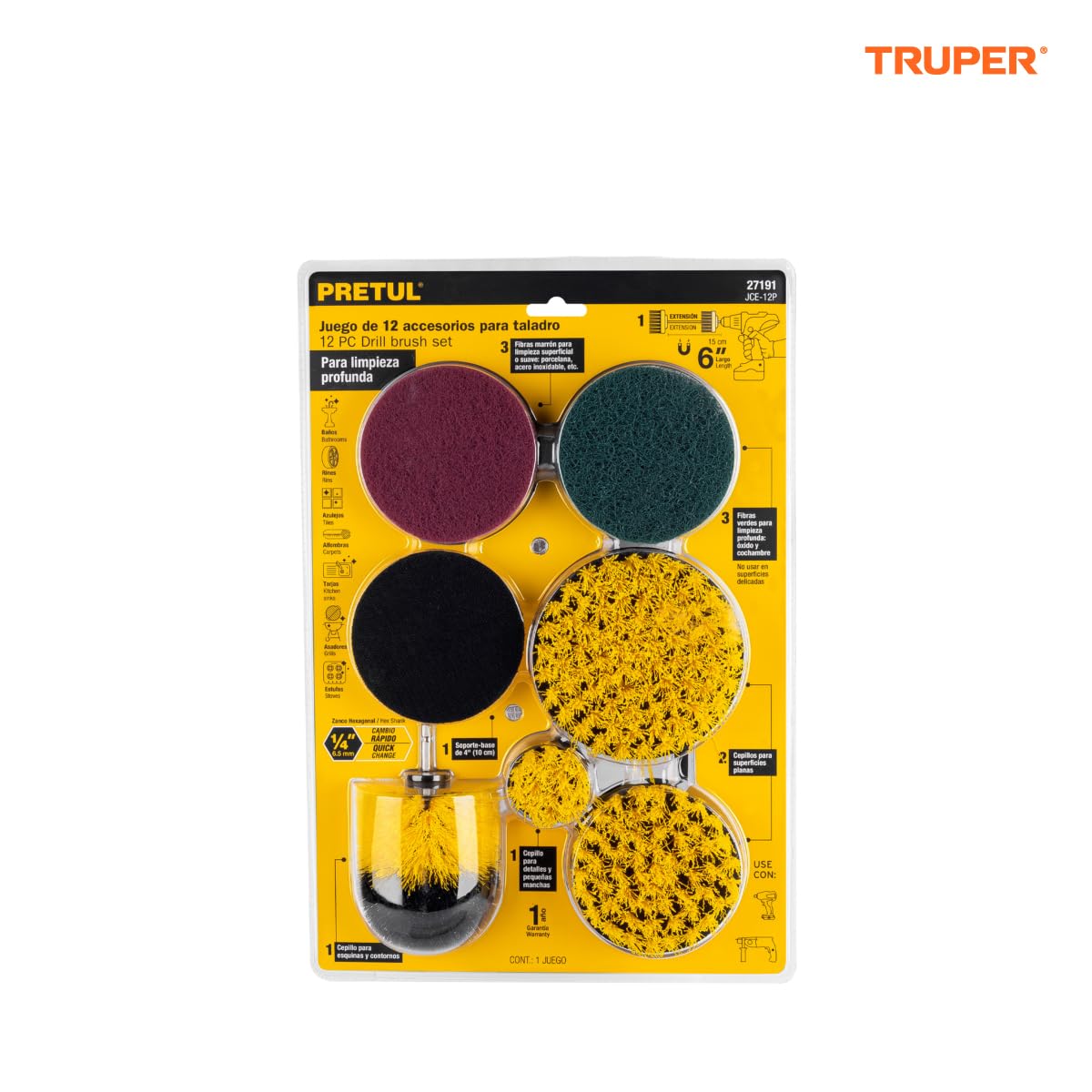 Pretul JCE-12P, Juego 12 Accesorios de Limpieza y asentado para Taladro