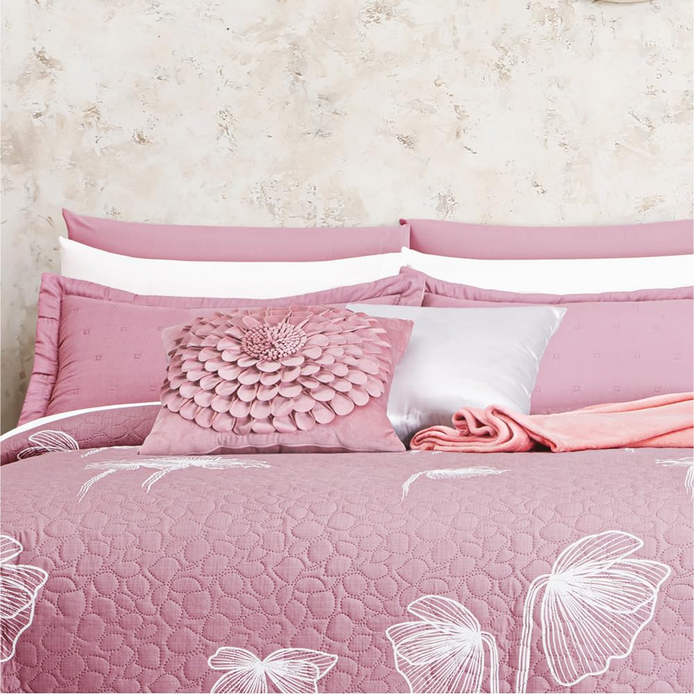 Colchas Concord Edredón, Color Berry, 100% Poliéster, Tamaño Matrimonial, Queen Size, Acolchado Suave para Ropa de Cama y Recámara, Colcha Acolchada para Cama, 1 Pieza
