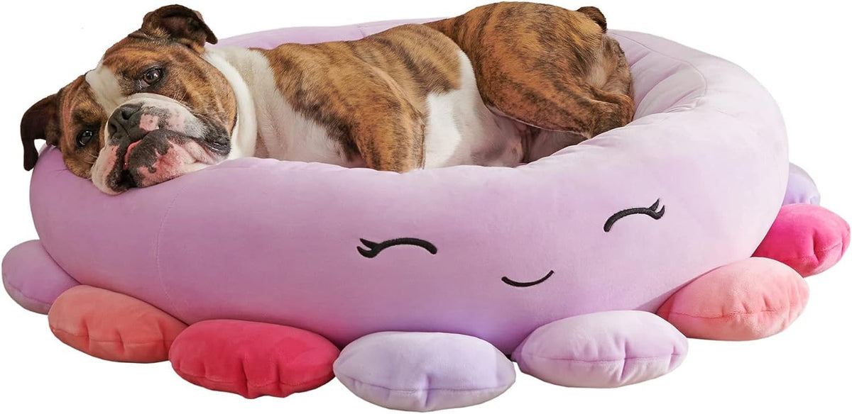 Squishmallows Cama para Mascotas Beula Octopus de 24 Pulgadas, tamaño Mediano, ultrasuave, Oficial Squishmallows