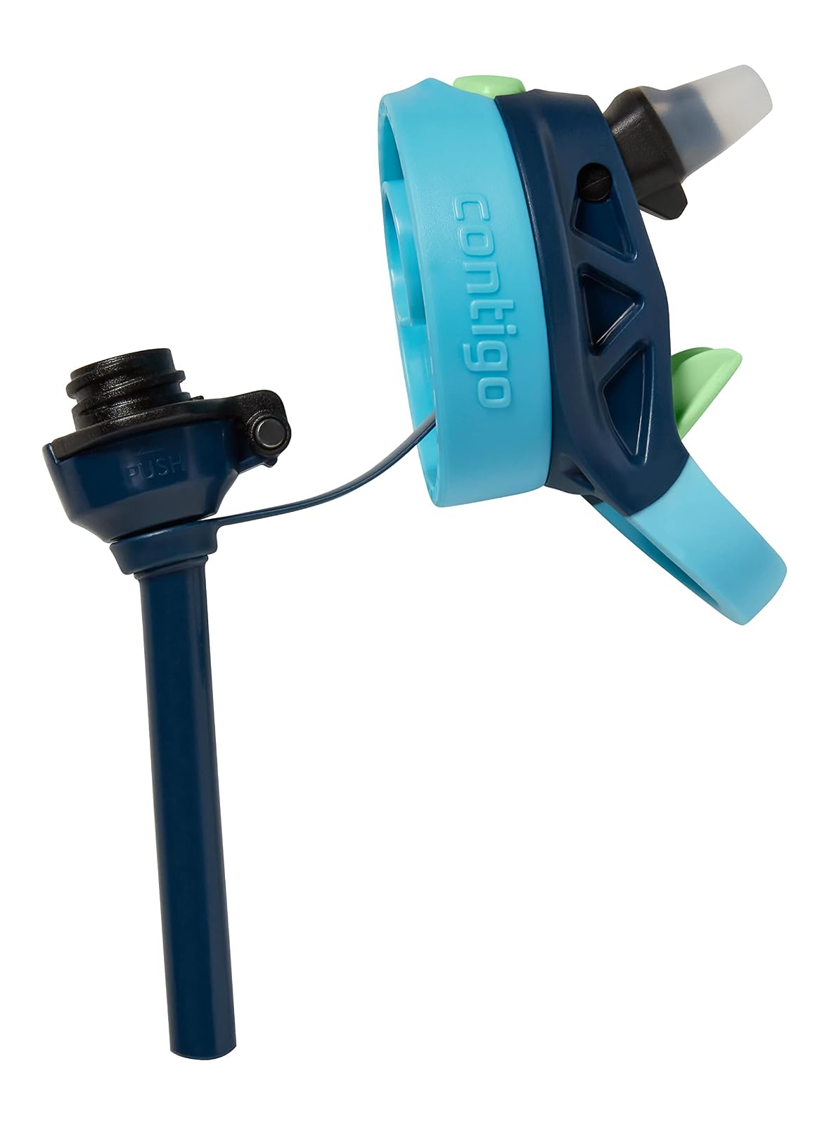 Contigo - Botella de agua para niños con popote, 14 onzas, paquete de 2, arándanos y frambuesa azul con cosmos, ideal para la escuela y el hogar
