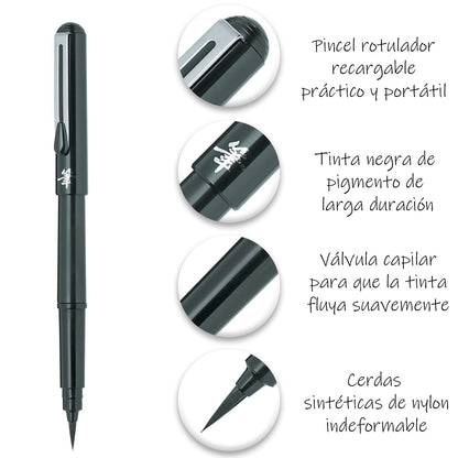 Pincel de Bolsillo Tinta Negra Profesional Pentel Arts-GFKP3BP-A