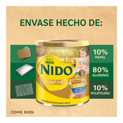 Nido Excella Gold 1+ Alimento Para Niños de Corta Edad Lata de 1.4 kg