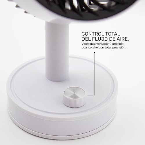 Ventilador Personal Recargable Taurus Pocket | Portátil y Compacto 4.5” | 3 Aspas | Cabezal Ajustable | Batería USB Tipo C | Flujo de Aire Directo | Ideal para Escritorio, Recámara y Oficina