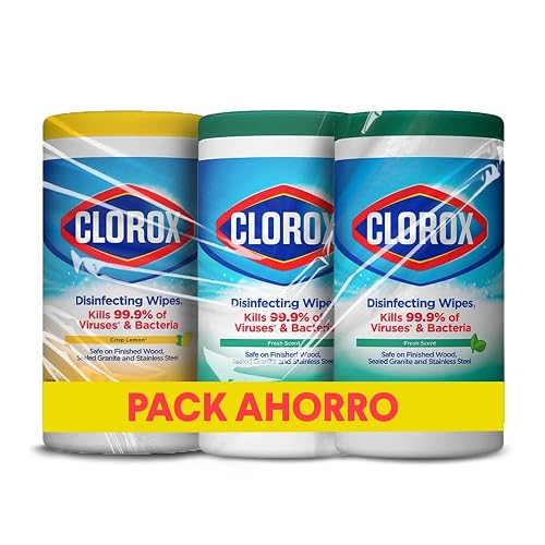Pack Clorox Toallitas Desinfectantes 3 x 75 u (1 Crisp lemon + 2 Fresh scent)