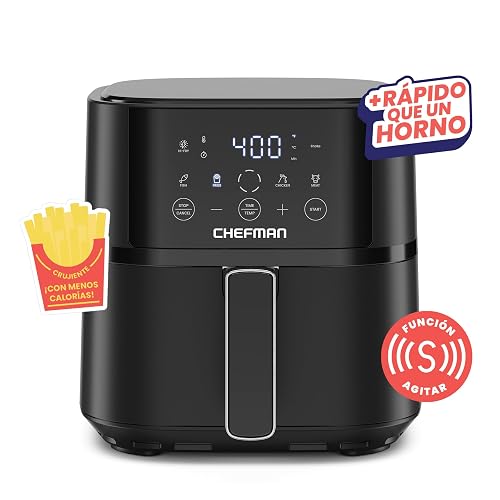 Chefman | Freidora de Aire Digital de 3.7 Litros de capacidad | TurboFry | Control Digital de un solo Toque.