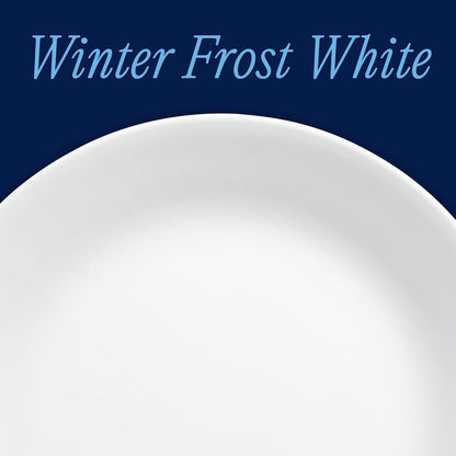 Corelle 1135857 - Platos llanos (8 unidades), Platos de cena, Blanco (Winter Frost White), 8 piezas, 1