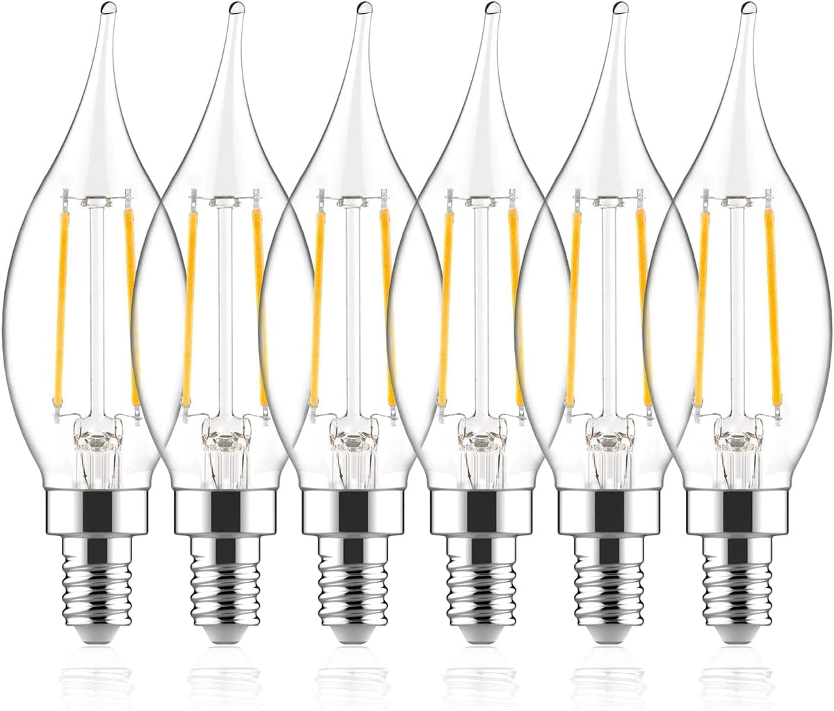 Sengled E12 - foco LED para candelabro de 60 W, equivalente a 60 W, bombillas LED regulables, 5 W, 2700 K, blanco suave, 450 lm, B10, punta de llama, estilo clásico, con base decorativa de candelabro