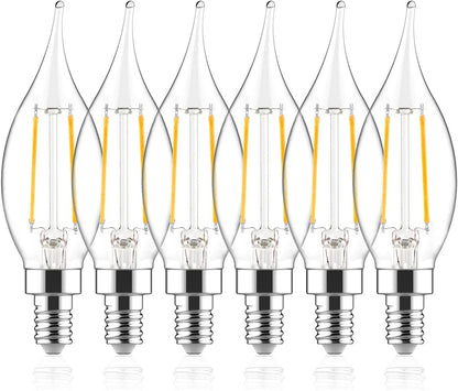 Sengled E12 - foco LED para candelabro de 60 W, equivalente a 60 W, bombillas LED regulables, 5 W, 2700 K, blanco suave, 450 lm, B10, punta de llama, estilo clásico, con base decorativa de candelabro