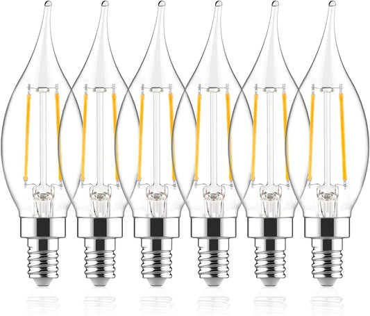 Sengled E12 - foco LED para candelabro de 60 W, equivalente a 60 W, bombillas LED regulables, 5 W, 2700 K, blanco suave, 450 lm, B10, punta de llama, estilo clásico, con base decorativa de candelabro