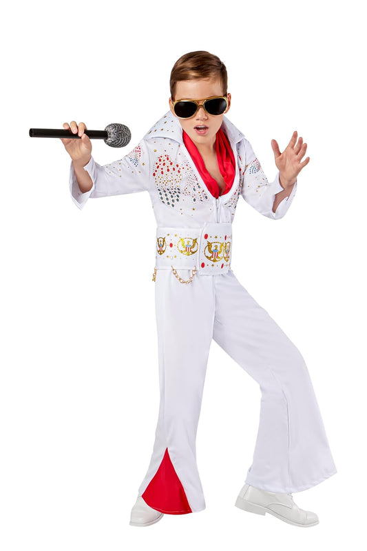Rubie's Deluxe Elvis Disfraz de niño, Disfraces, Un Solo Color, Pequeño