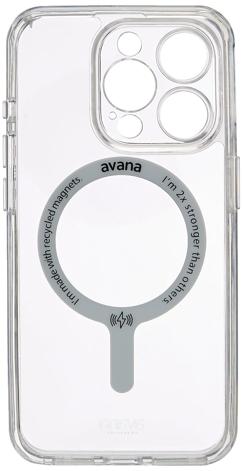Avana Ice Funda con MagSafe Compatible con iPhone 15 Pro, Resistente a Caídas de 3m, Bisel Elevado, Protección Antimicrobiana - Transparente