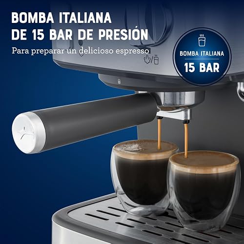 Oster Cafetera Compacta Espresso con 15 Bar y hasta 2 Espressos por Ciclo | Prepara espresso, cappuccinos y lattes, compatible con cápsulas Dolce Gusto, incluye accesorios,