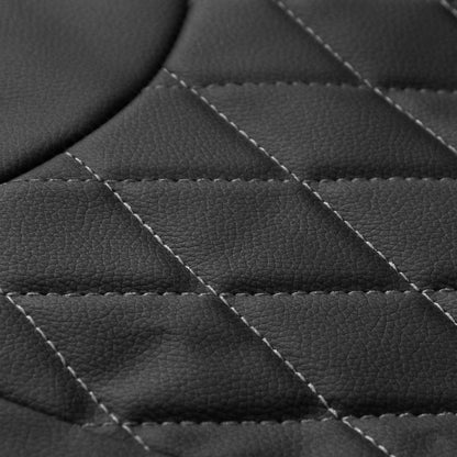 Motor Trend Fundas de Asiento de Piel Sintética con Costuras Negras para Asientos Delanteros, Negro, OS-244-SL