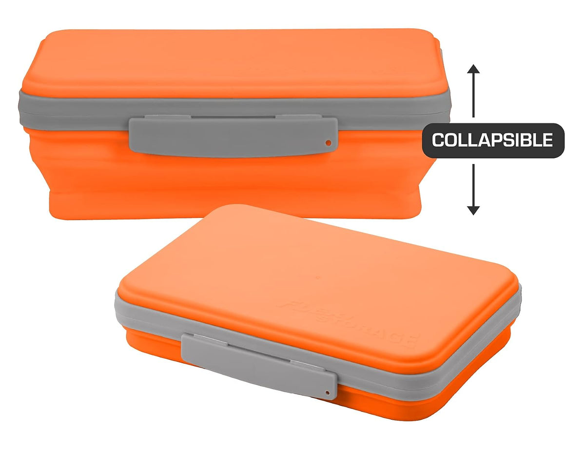 It's Academic Flexi - Caja de almacenamiento con tapa, diseño plegable para manualidades y material escolar, color naranja