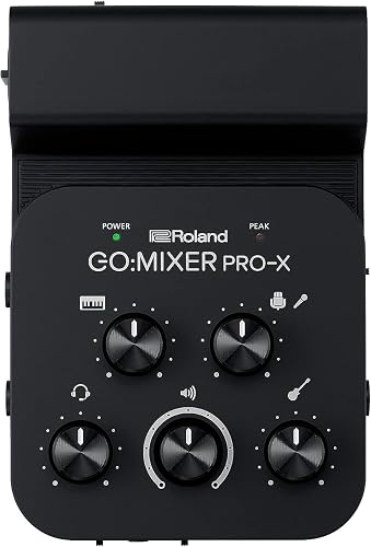 Roland GO:Mixer PRO-X Mezclador de audio portátil para crear vídeos musicales de sonido profesional, transmisiones en directo y podcasts con dispositivos móviles. (GOMIXERPX)