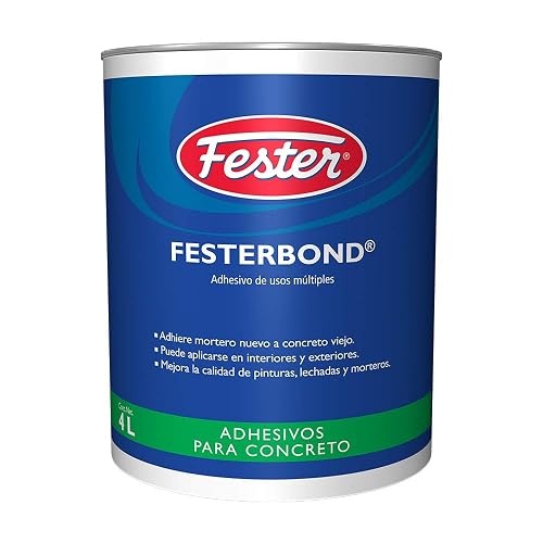 Fester Festerbond Adhesivo Acrílico de Usos Múltiples 4 Litros, Adherente para Unir Mortero Nuevo a Concreto Viejo y Sellador de Superficies Porosas, Color Blanco, Bote de 4 Litros