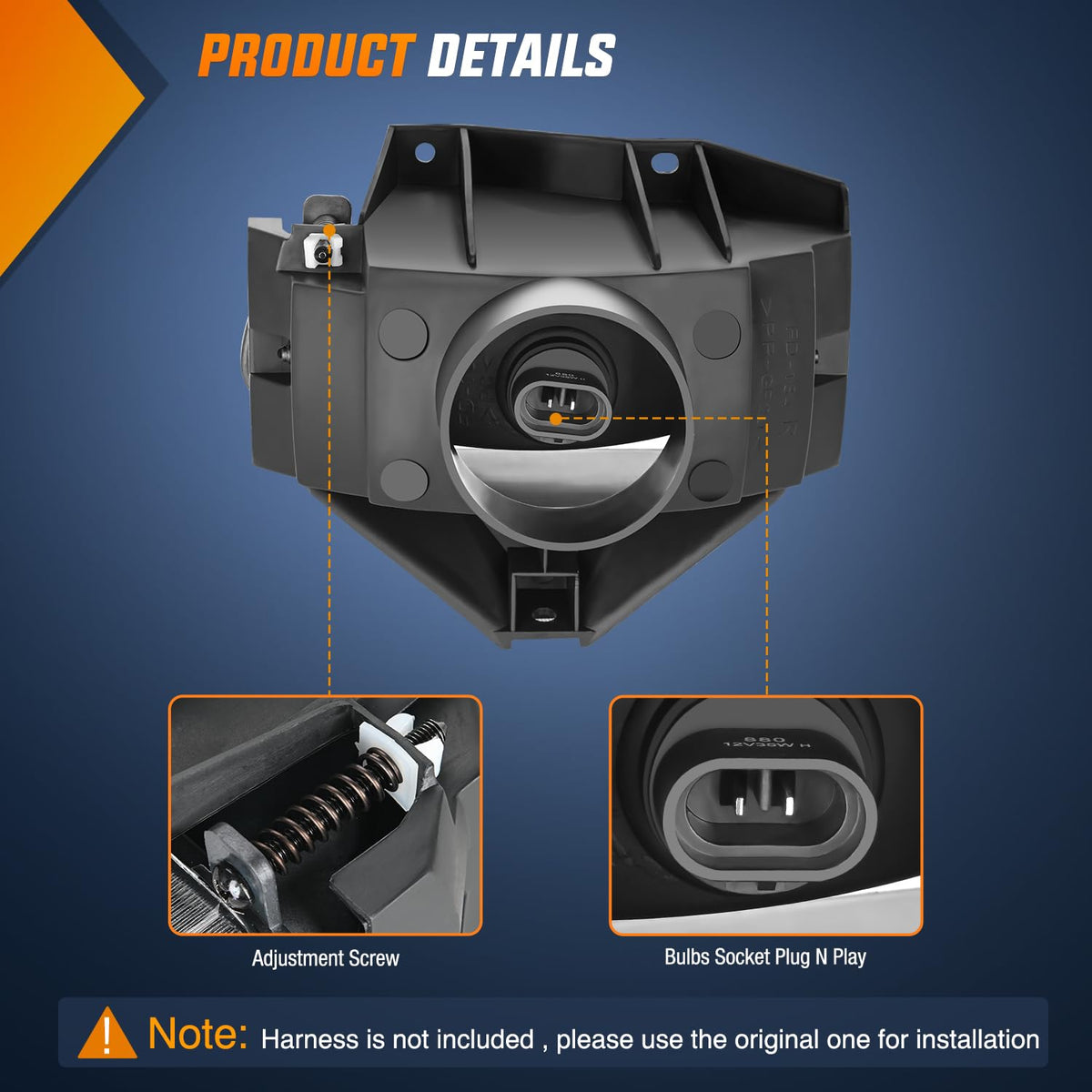 Nilight Conjunto de Luces Antiniebla Ford Mustang 1999-2004 880 12V Lente Transparente