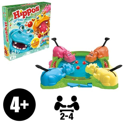 Hasbro Hippos Glotones Juego Preescolar 2-4 Jugadores 3+ años
