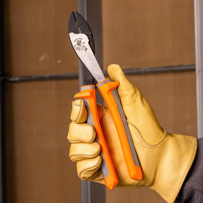 Klein Tools 1005RINS - Alicates aislados, fabricados en Estados Unidos, herramienta de corte y prensado para cables y conectores aislados y no aislados de 10 a 22 AWG, nominal de 1000 V