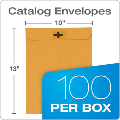 Quality Park - Sobres con cierre transparente, 10 pulgadas x 13 pulgadas, Kraft, 100 unidades (43768)
