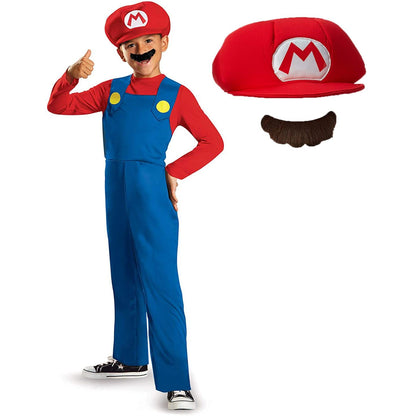 Disguise Nintendo Super Mario Brothers Mario Disfraz clásico para niños, Un Solo Color, Grande/10-12