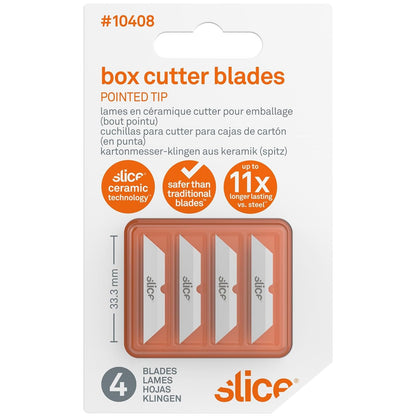 Slice 10408 - Hoja de repuesto, cerámica, apta para dedos, punta puntiaguda para cortes intrincados y materiales finos, dura 11 veces más que el metal
