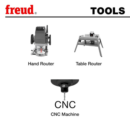 Freud 20-100 Broca de 1/4" de diámetro para tallado V a 90 grados, con vástago de 1/4", 20-116, 1-1/2 pulgadas diámetro 90 grados punta de ranurado en V con vástago de 1/2 pulgadas, Revestimiento rojo Perma-Shield®