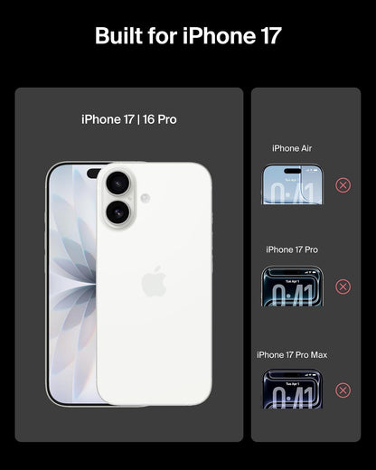 Belkin ScreenForce Protector de visualización de vidrio templado para iPhone 17/16 Pro, protección contra impactos resistente a los arañazos con bandeja de alineación fácil para aplicación sin