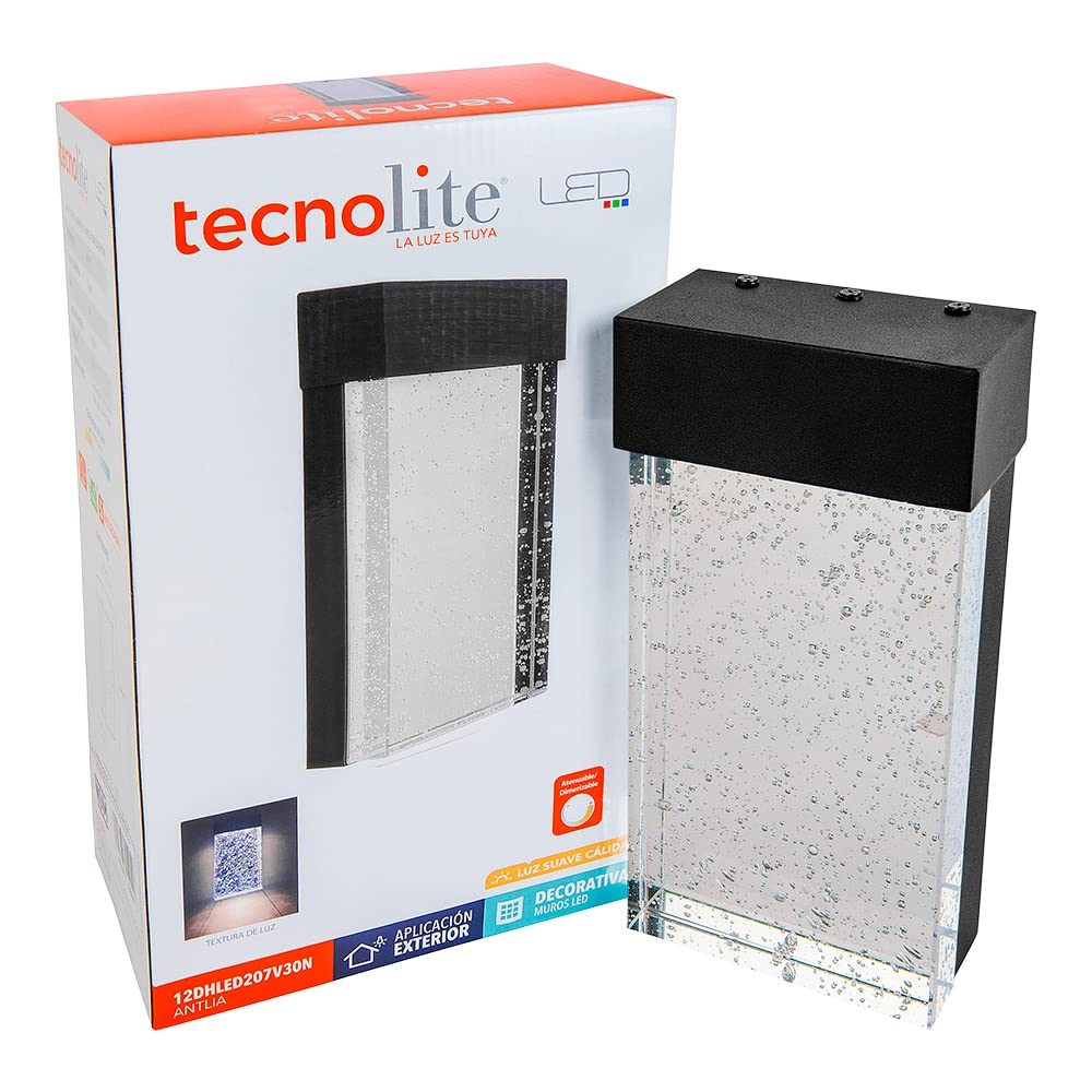 Tecnolite Lámpara de exterior LED atenuable para sobreponer, 12 W, Luz suave cálida