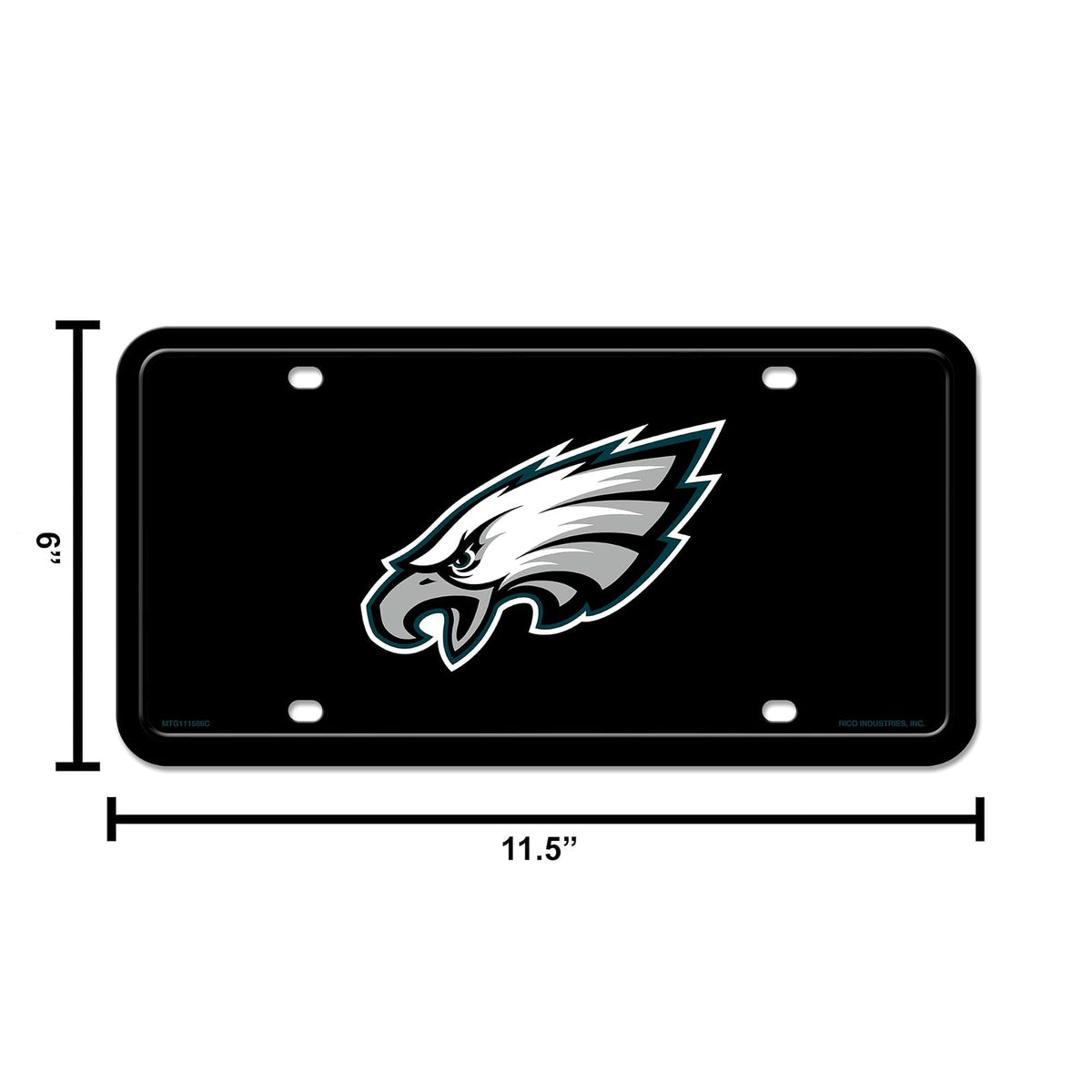 'Rico Industries NFL Football Philadelphia Eagles Metal Auto Tag 6'' x 12'' - Great for Truck/Car/SUV'
