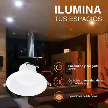 Tecnolite Connect Lampara LED Inteligente Downlight LED Inteligente,Tecnolite, ATIK II SMART, 13 W, CCT Atenuable, Compatible con Tecnolite Connect App Compatible con Alexa, Contenido 1 Lá