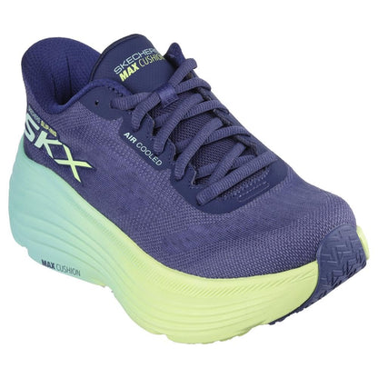 Skechers Max Cushioning Endeavour Hallandale Tenis Mujer - 25.5 cm - Azul Marino - Verde Lima