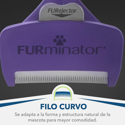 Furminator - Cepillo para Gato - Deslanador para Gato de Pelo Corto - Ideal para Gatos Medianos y Grandes - Retira el Pelo sin Dañar su Piel - Borde que se Adapta a la Morfología del Peludo