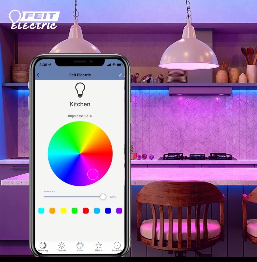 Feit Electric - foco LED RGBW equivalente a 50 W, Alexa Google Siri Smart RGBW, color blanco