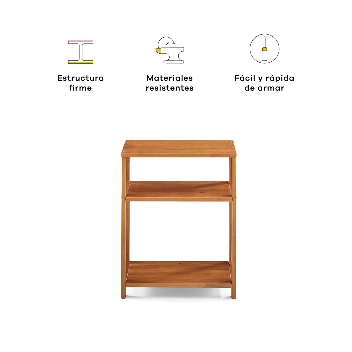 Nooz Mesa de Noche Utility, Buró Mesita de Noche de Madera Laminada, Auxiliar de Almacenamiento, Espacio Organizador y Almacenamiento, Café