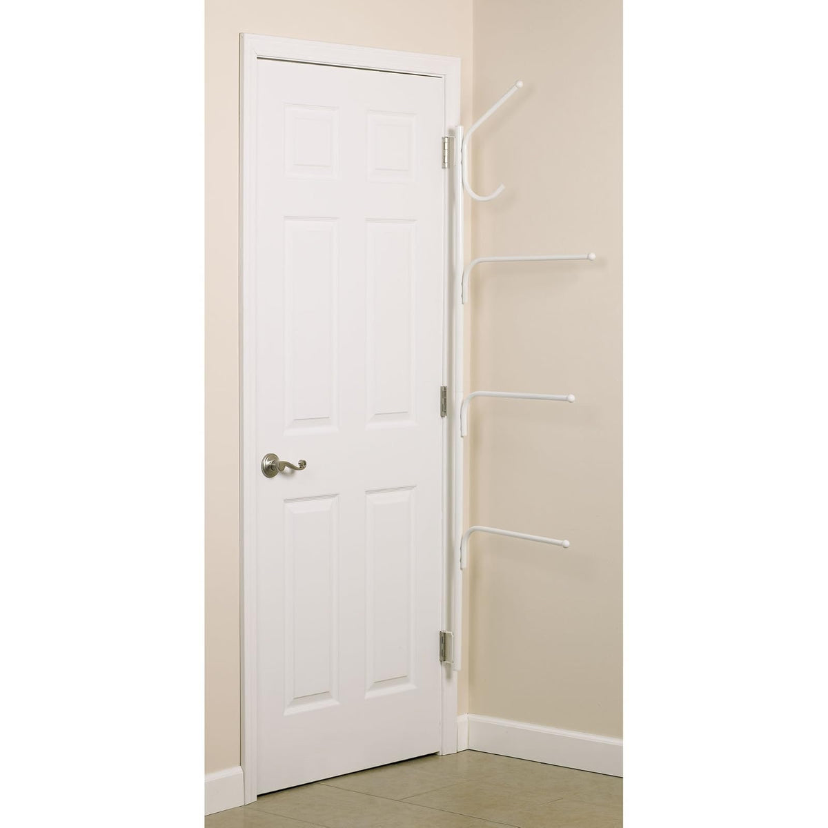 Household Essentials H12101 Bisagra It Clutterbuster Toalleros y Gancho Valet | 3 Toalleros y Gancho Todo en Uno | Blanco