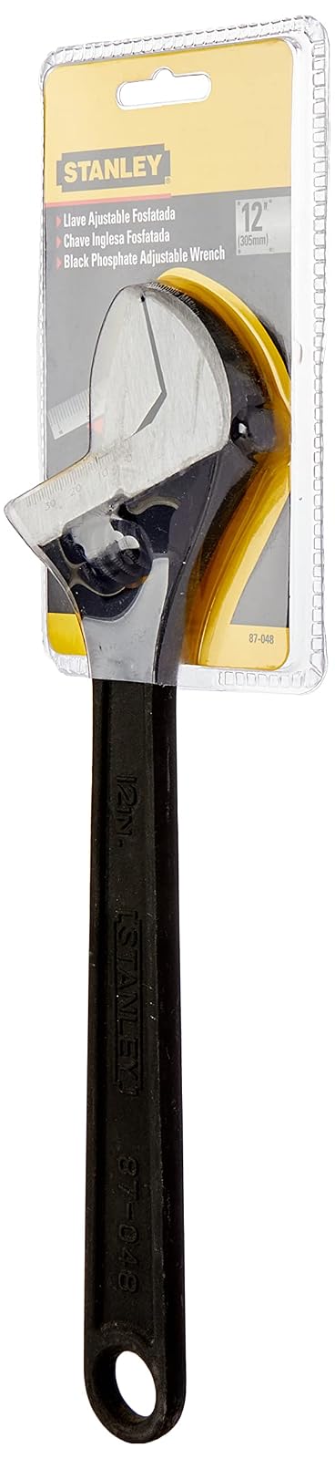 STANLEY Llave ajustable 12" (300 mm), cuerpo de hierro nodular, escala métrica y en pulgadas (87-048LA)