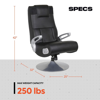 X Rocker SE Pro - Silla con Pedestal Bluetooth – Silla de Descanso para Videojuegos con Audio inmersivo con 2 Altavoces y subwoofer – Diseño ergonómico, Base de Silla giratoria y inclinable, Color