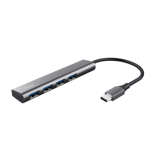Trust Halyx Adaptador USB-C Multipuerto – Hub con 4 Puertos USB-A, USB 3.2 Gen 1, Velocidad 5 Gbps, Diseño Compacto para Laptop, PC y MacBook