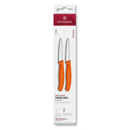 Set de Cuchillos Mondadores Swiss Classic, Filo Recto, Hoja 8 cm, Naranja