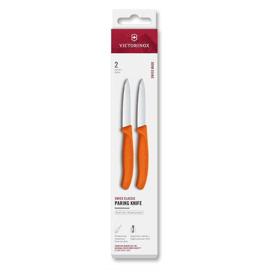Set de Cuchillos Mondadores Swiss Classic, Filo Recto, Hoja 8 cm, Naranja
