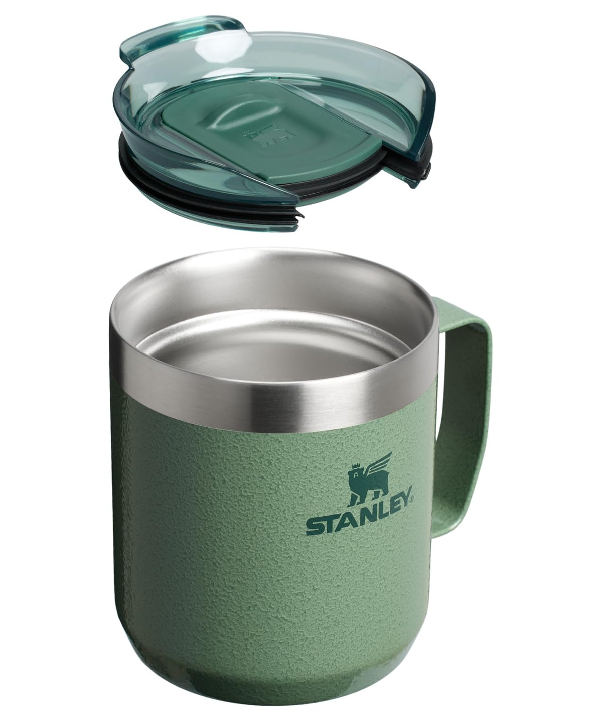 STANLEY Everyday Camp - Taza para café, té y bebidas, 12 onzas, sin BPA, color verde martillo, color verde