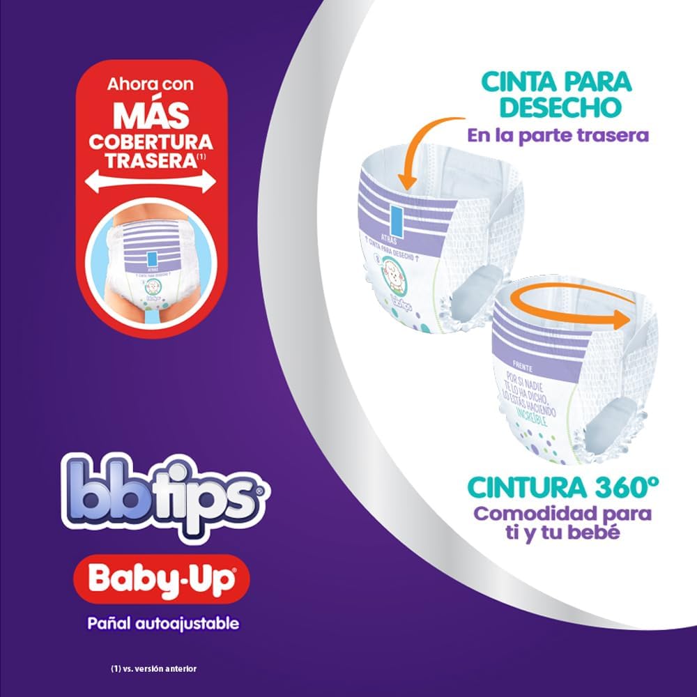 Bbtips Pañal Autoajustable Baby Up XXL T8 160 Piezas